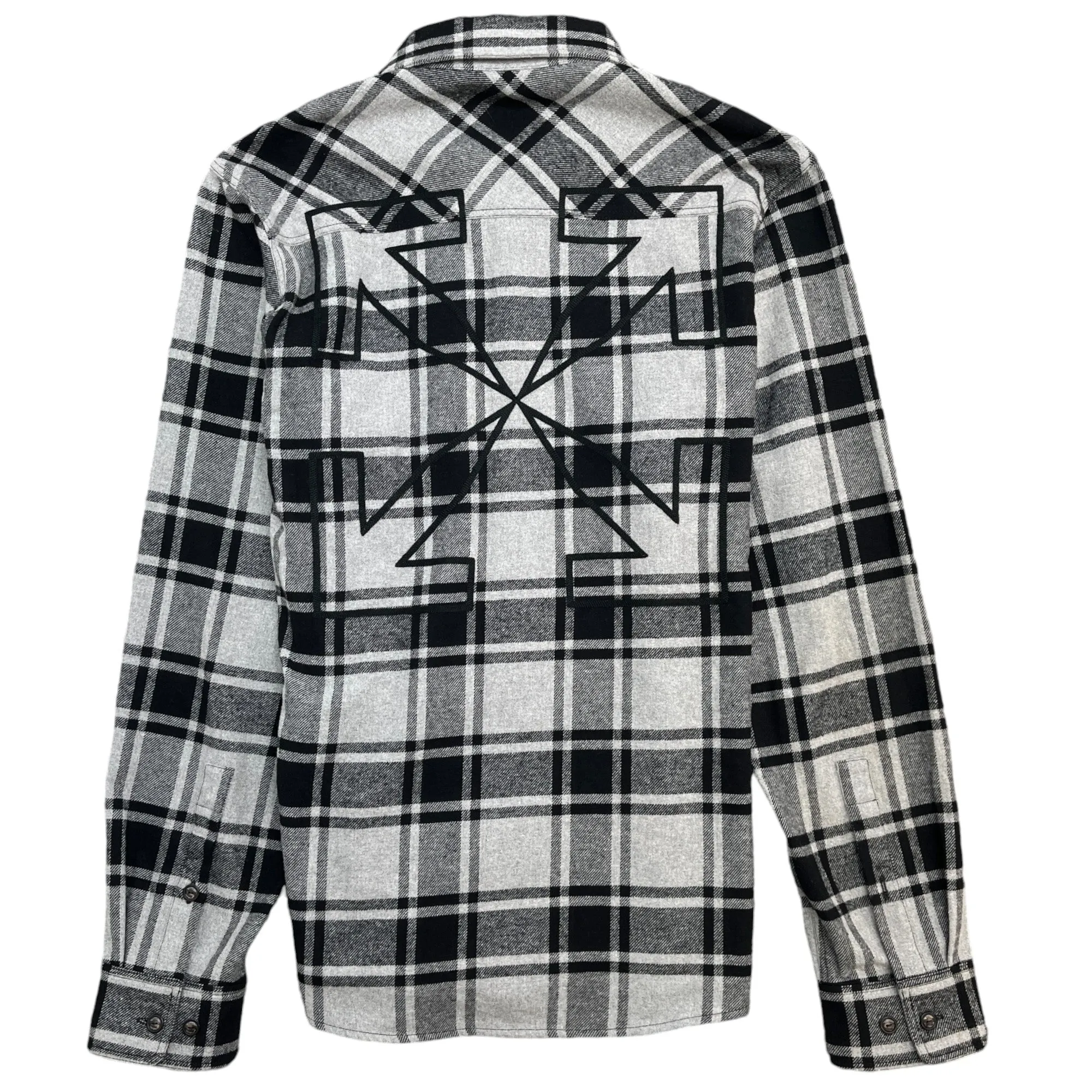 Men's Flannel Arrows OverShirt Grey Size S