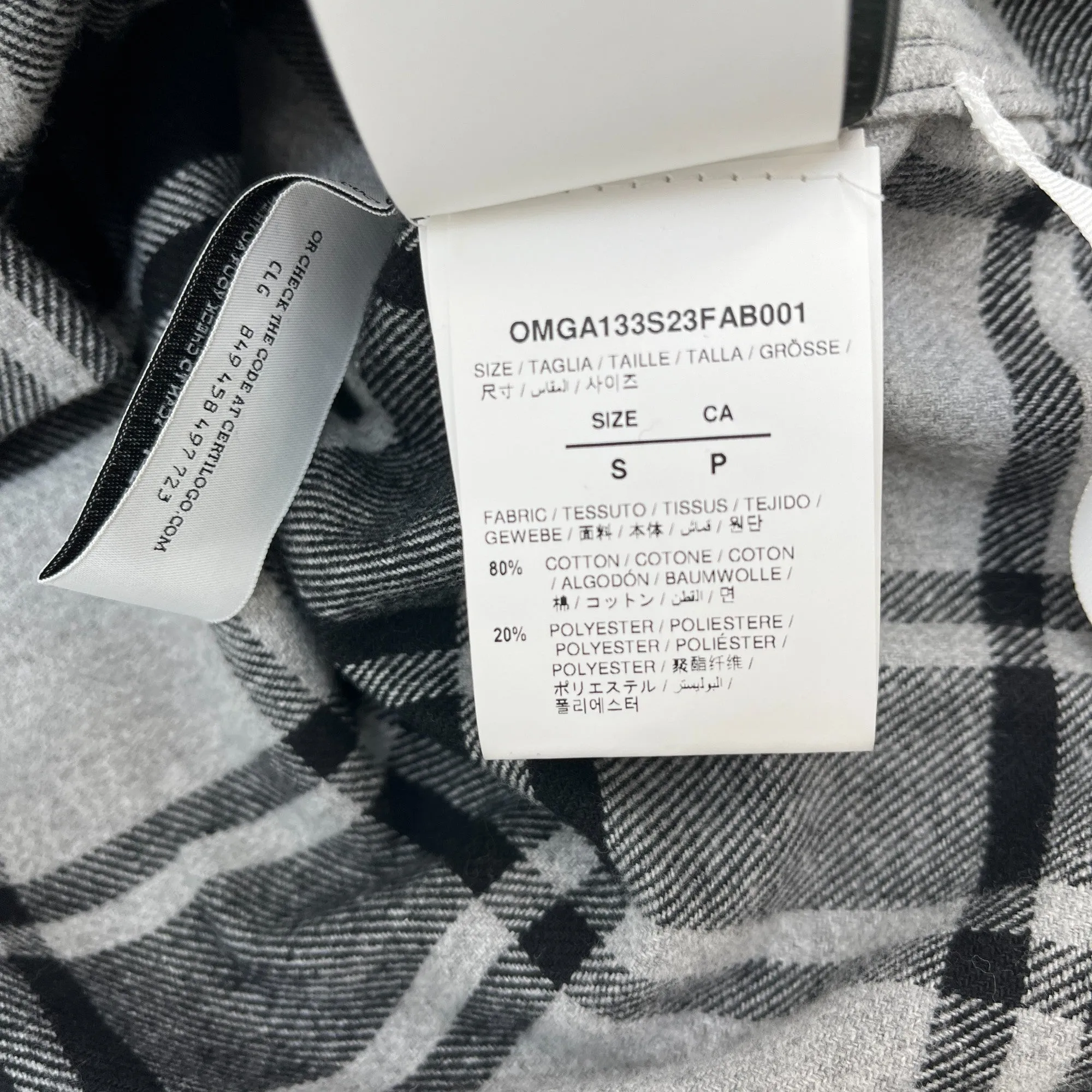 Men's Flannel Arrows OverShirt Grey Size S