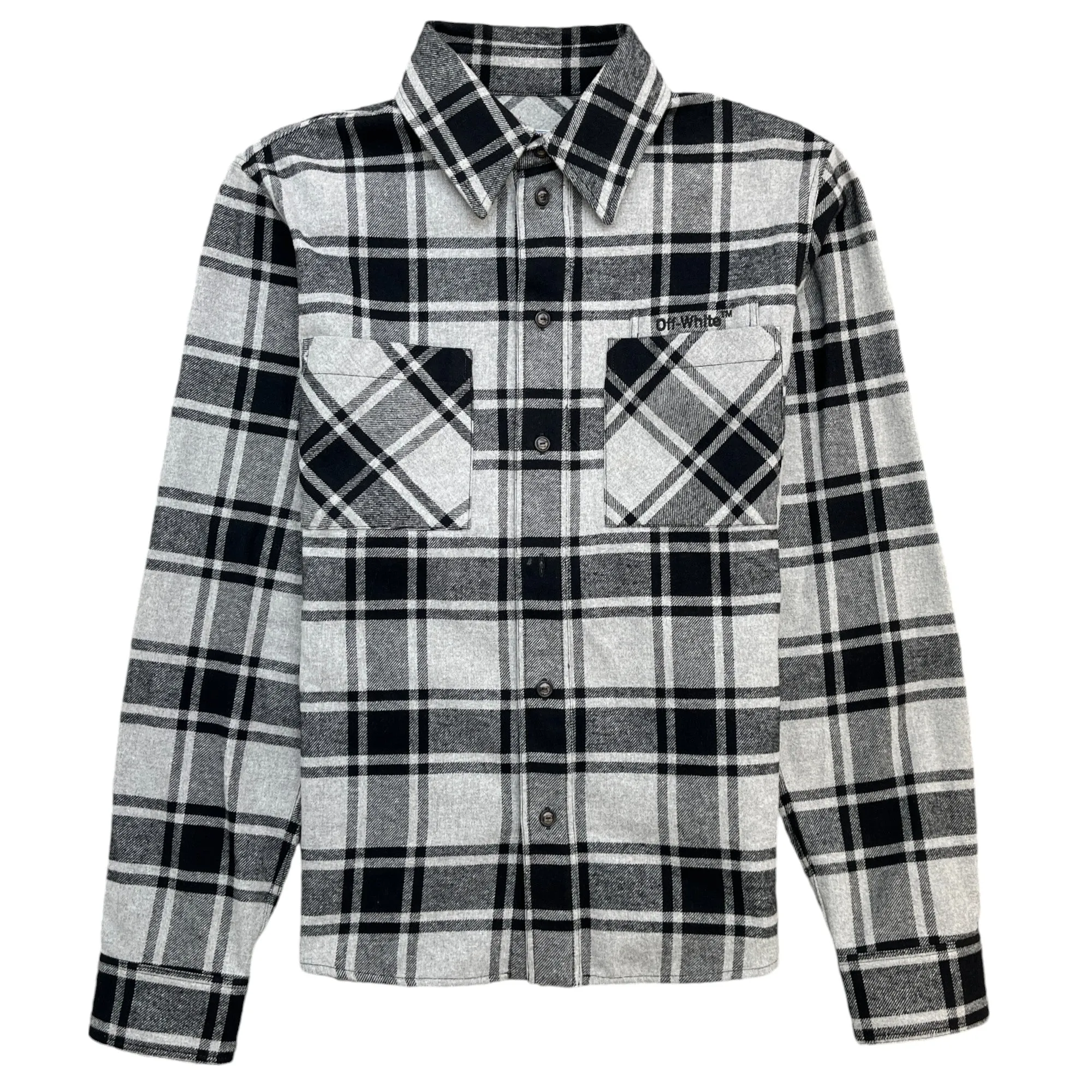 Men's Flannel Arrows OverShirt Grey Size S