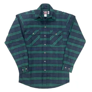 Mens Flannel Button Shirt - Blackwatch Plaid