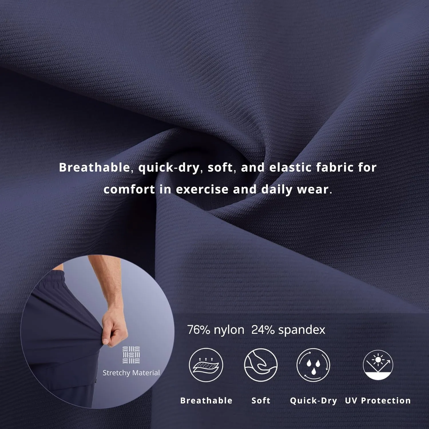 Men's Joggers Sweatpants with Zipper Pockets & Waist Drawstring,Lightweight Cool High Rib Workout Running Pants