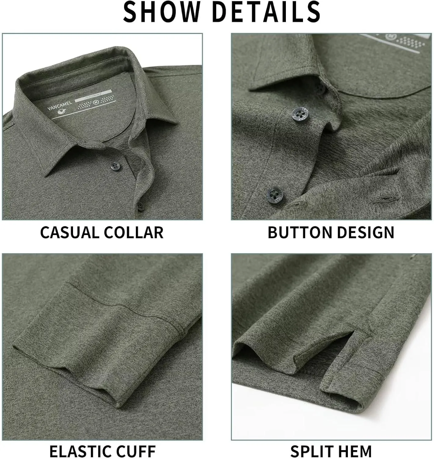 Mens Long Sleeve Classic Polo Shirts Casual Fashion Polo Shirts Office Work Golf Shirts for Men