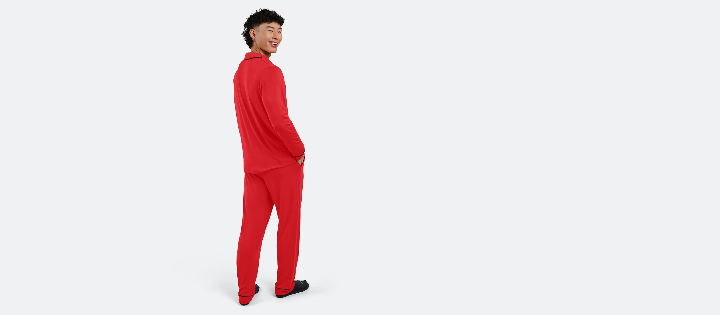 Men's Longsleeve Modal PJ Set | Bougie Rouge