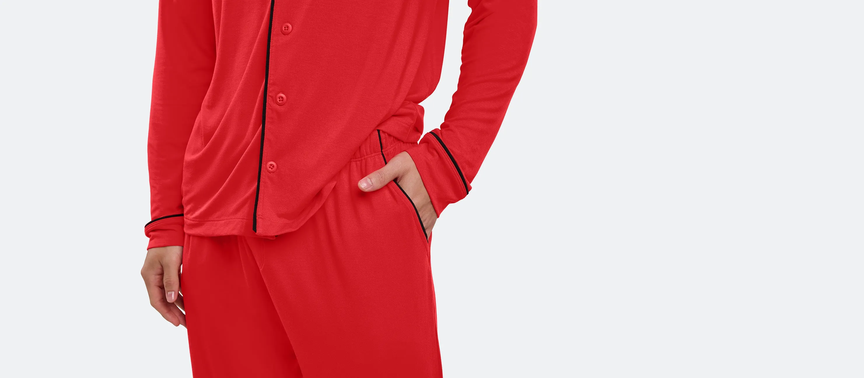 Men's Longsleeve Modal PJ Set | Bougie Rouge