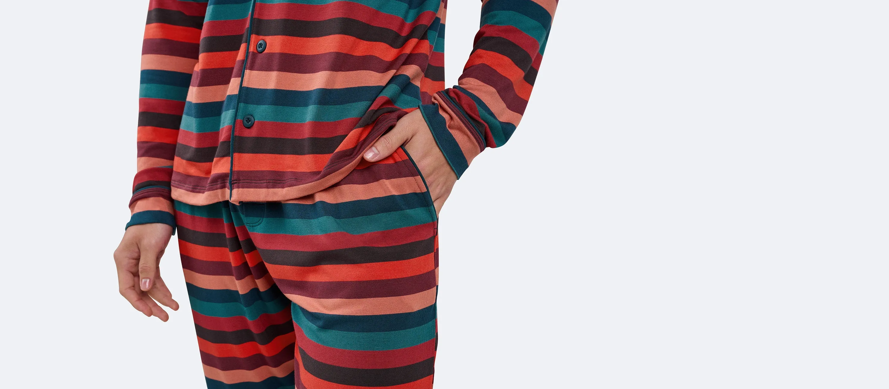 Men's Longsleeve Modal PJ Set | Bright Stripes