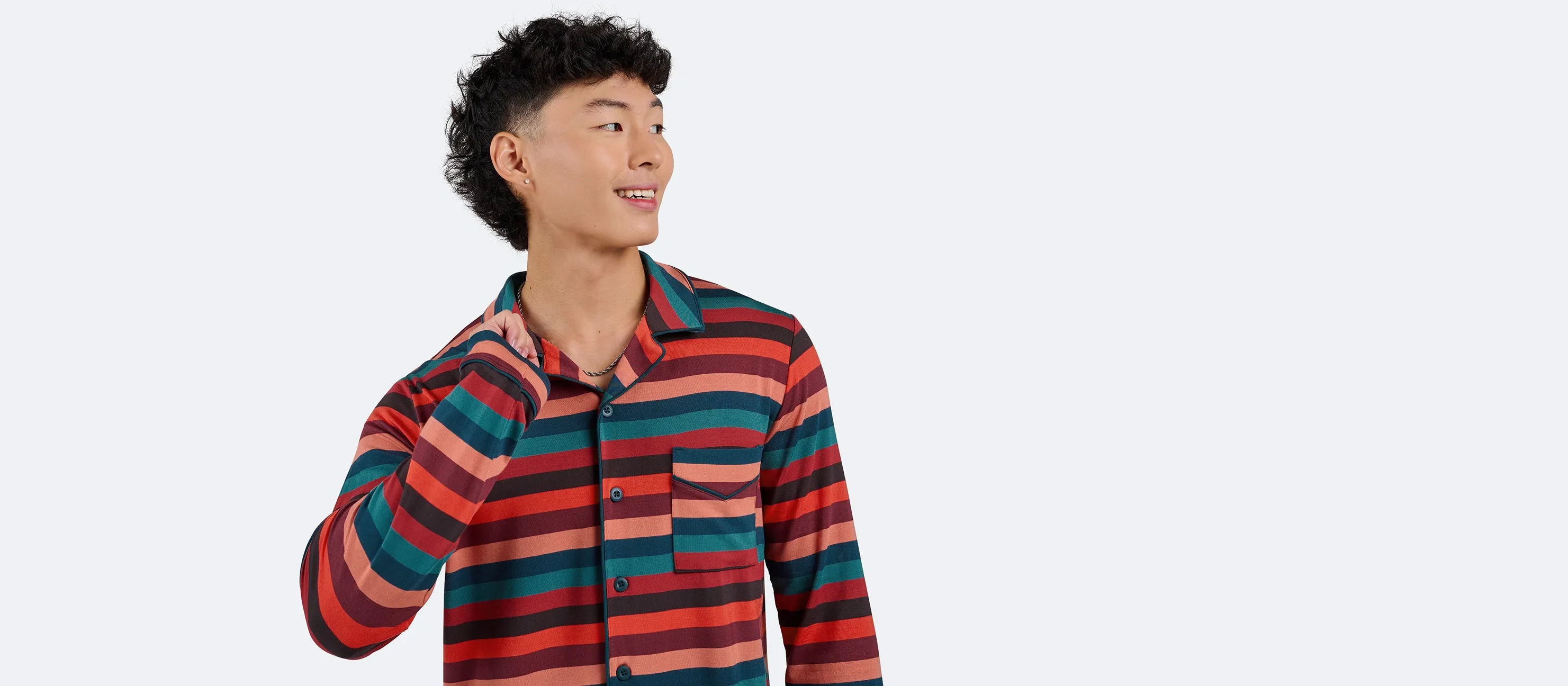 Men's Longsleeve Modal PJ Set | Bright Stripes