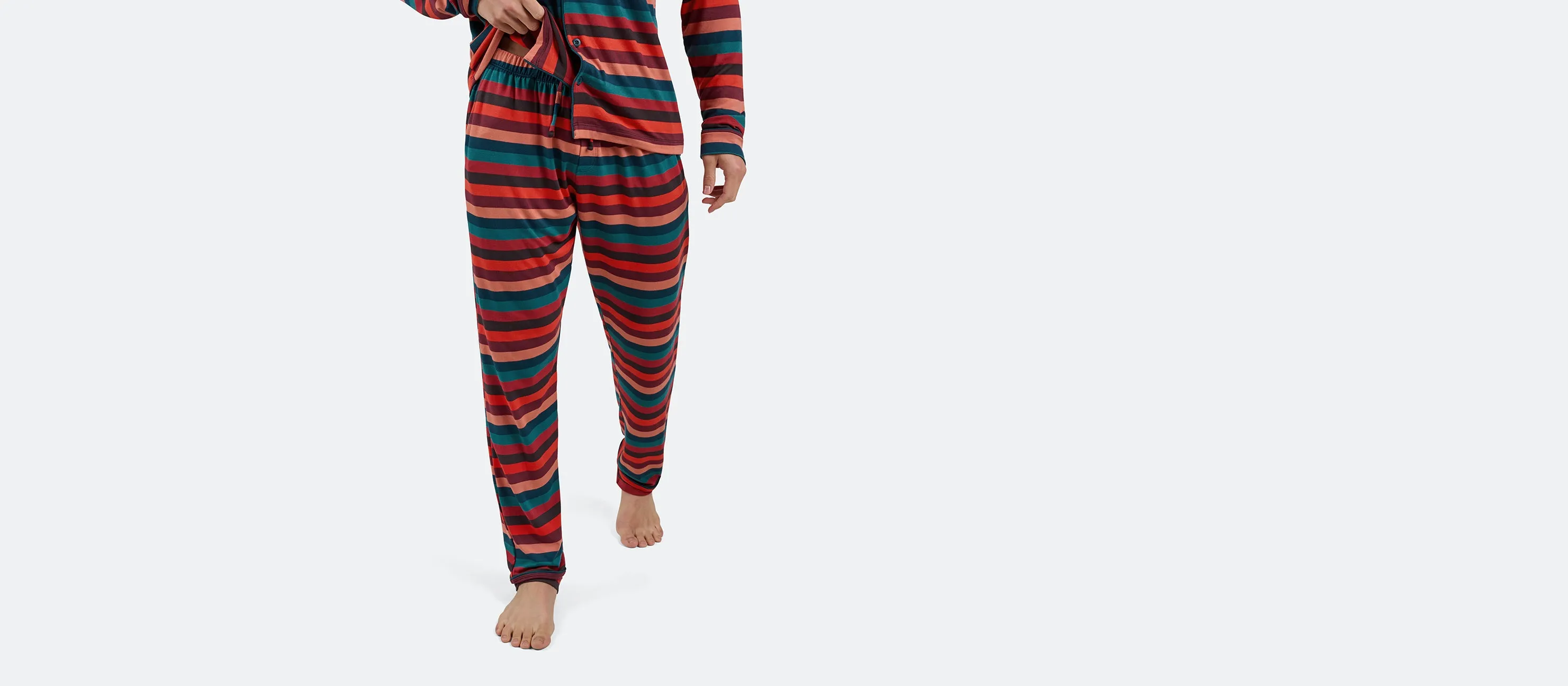 Men's Longsleeve Modal PJ Set | Bright Stripes