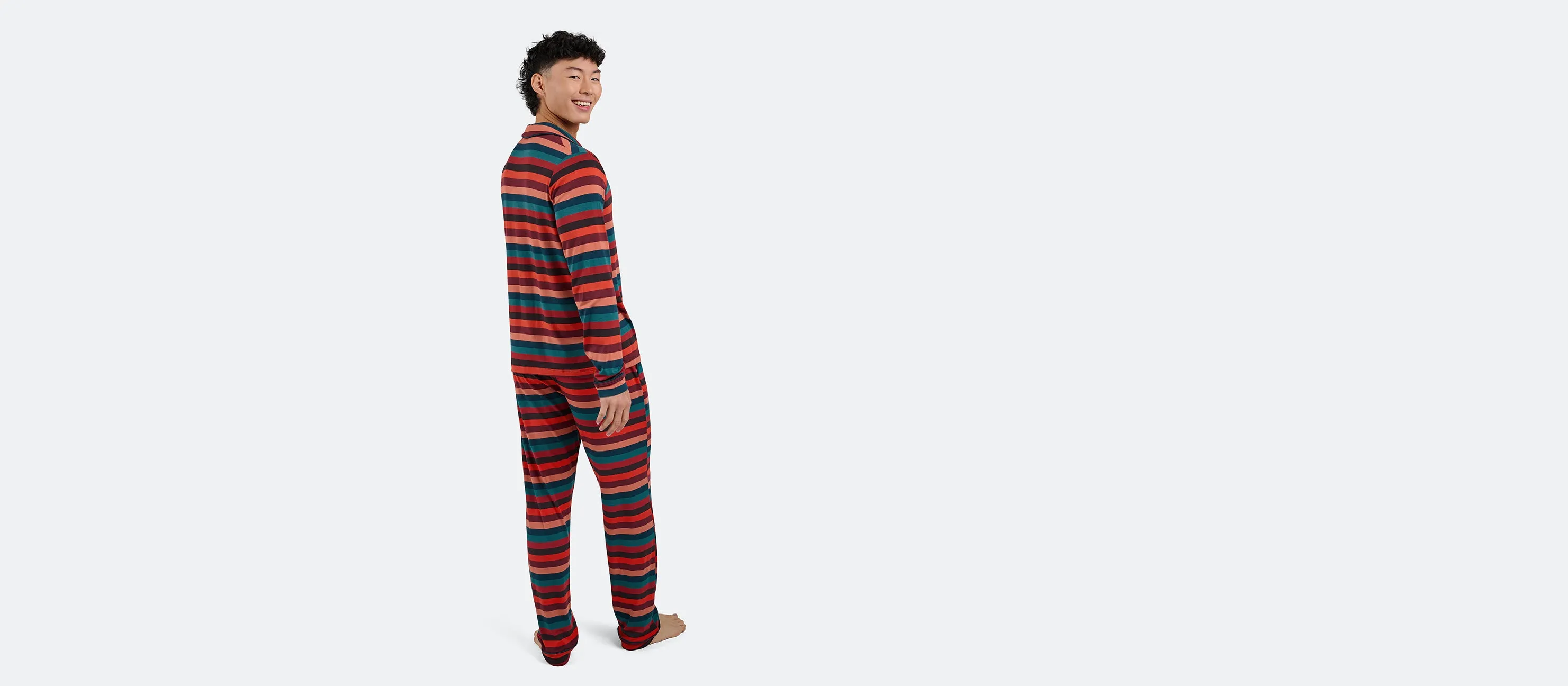 Men's Longsleeve Modal PJ Set | Bright Stripes
