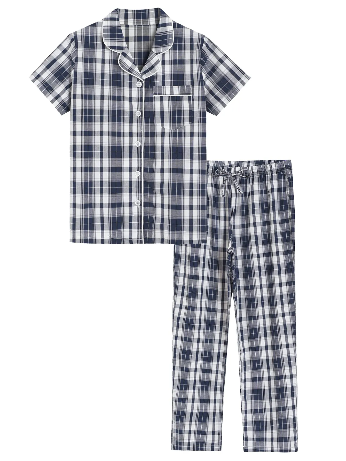 Men's Matching Pjs for Couples Button Down Pajama Sets