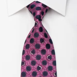 Mila Schon Rhinestone Necktie Dots On Purple With Silver Sparkles