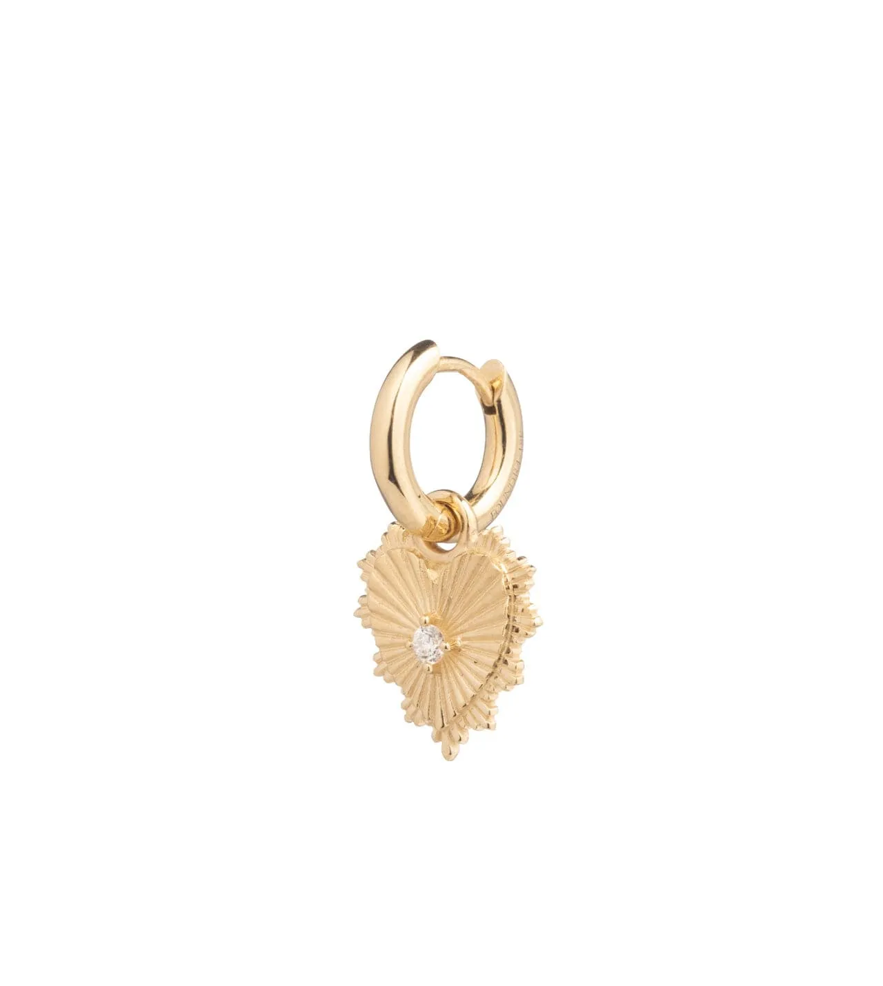 Miniature Heart Pave Symbol - Love: Petite Chubby Ear Hoop