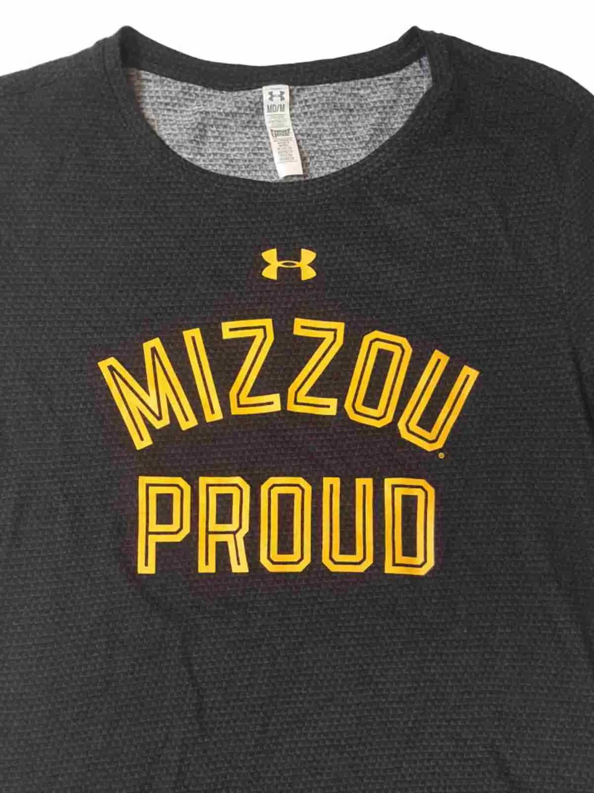 Missouri Tigers Under Armour Heatgear WOMENS "Mizzou Proud" SS Scoop T-Shirt (M)
