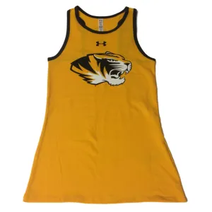 Missouri Tigers Under Armour HG WOMENS Yellow Racerback Tank Top T-Shirt (S)