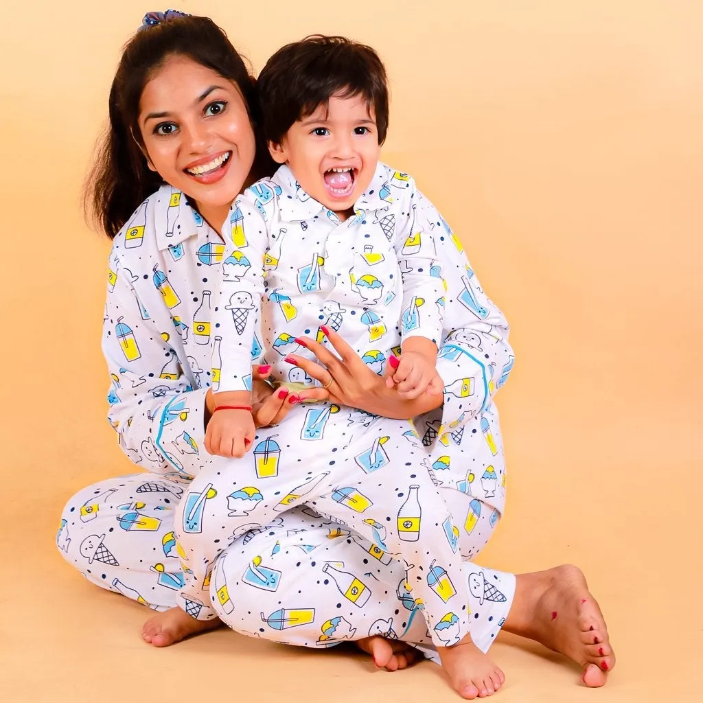 Womens Ultra-Soft Smoothie-Themed Pajama Set - Comfortable Sleepwear