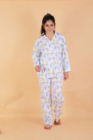 Womens Ultra-Soft Smoothie-Themed Pajama Set - Comfortable Sleepwear