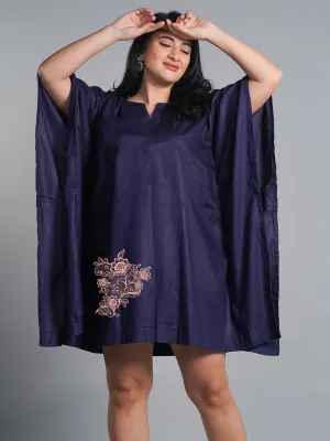 Navy Kaftan Nightdress - NightFlower