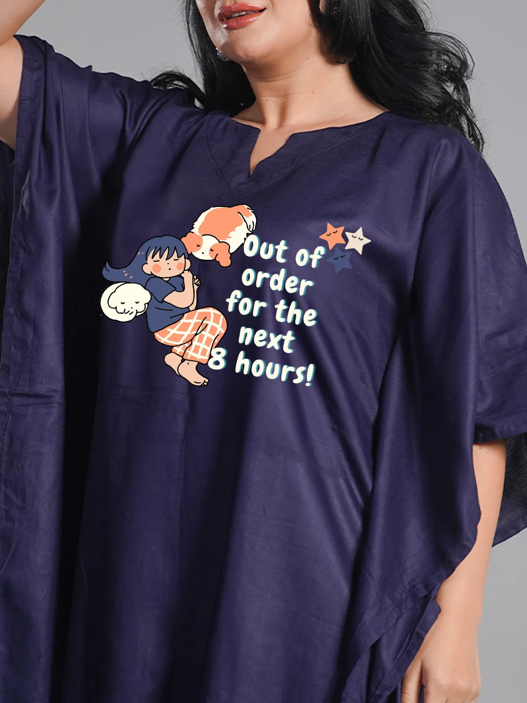 Navy Kaftan Nightdress - SleepyHead