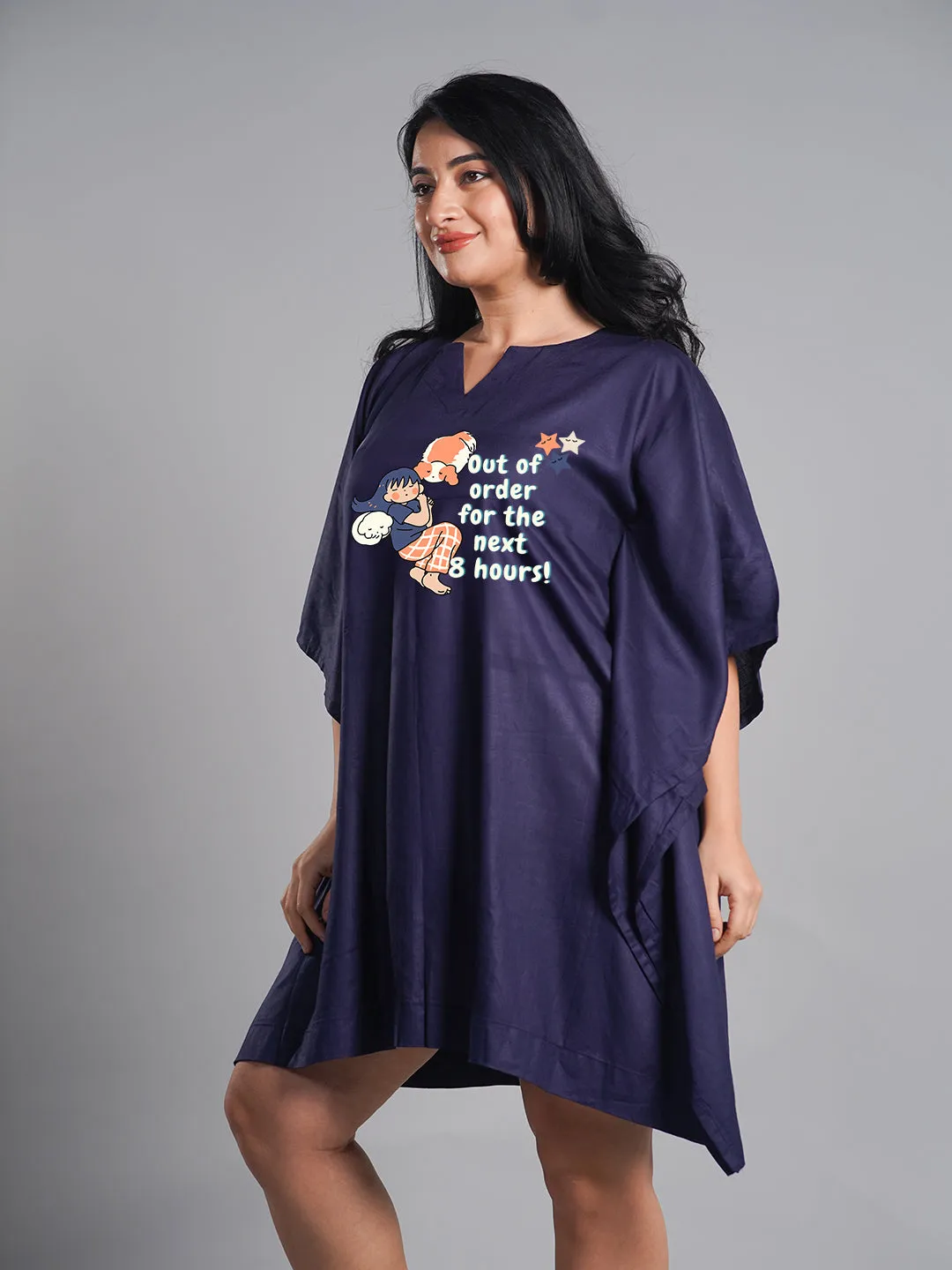 Navy Kaftan Nightdress - SleepyHead