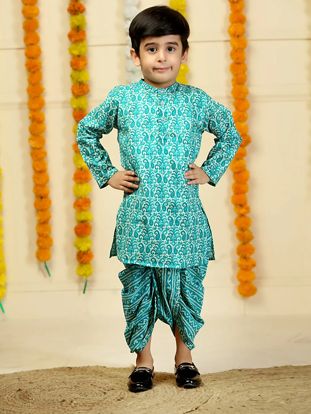 Oceanic Elegance Boys Dhoti Kurta Set