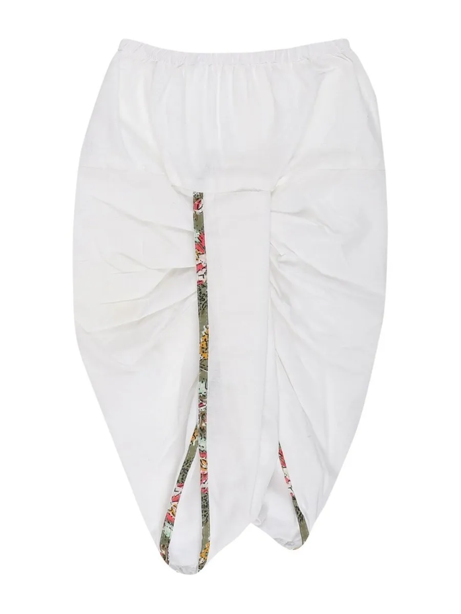 Olive Floral Boys Dhoti Kurta Set