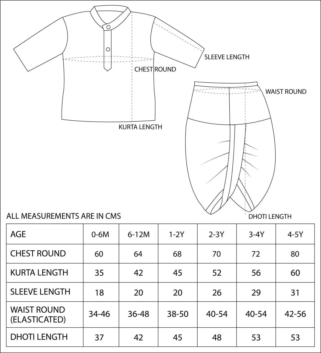 Olive Floral Boys Dhoti Kurta Set