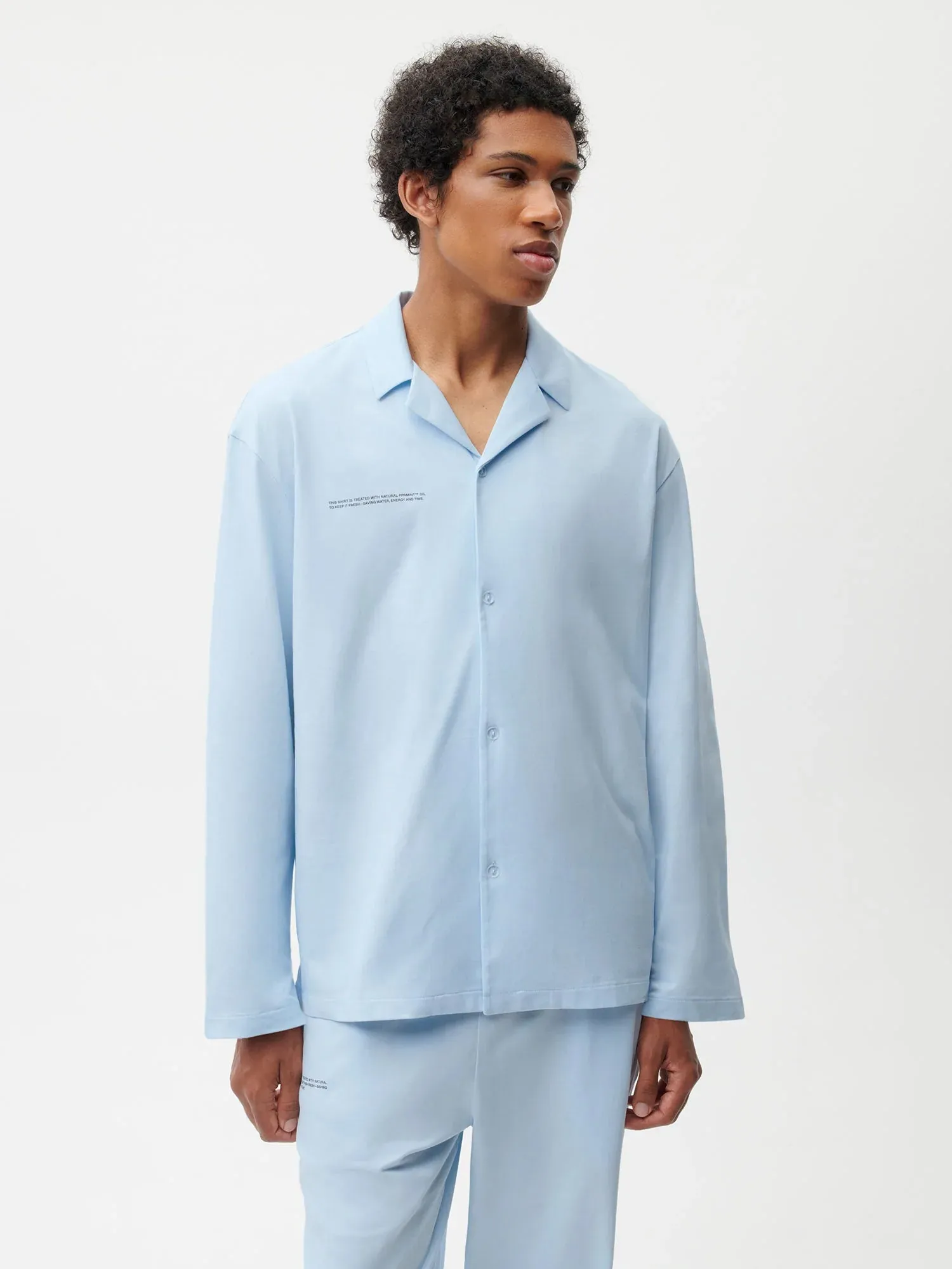 Organic Cotton Pajama Shirt—moonstone blue