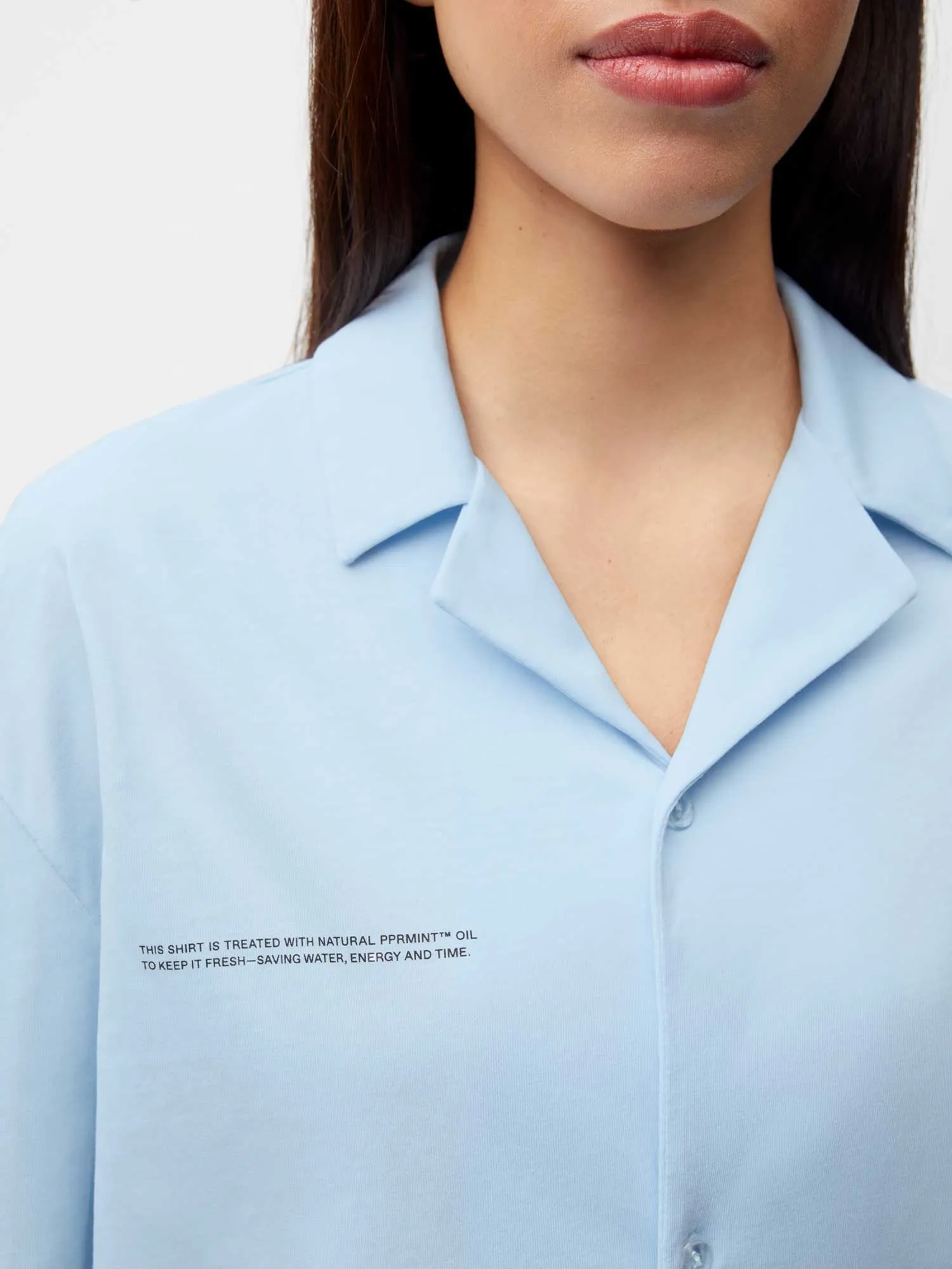 Organic Cotton Pajama Shirt—moonstone blue