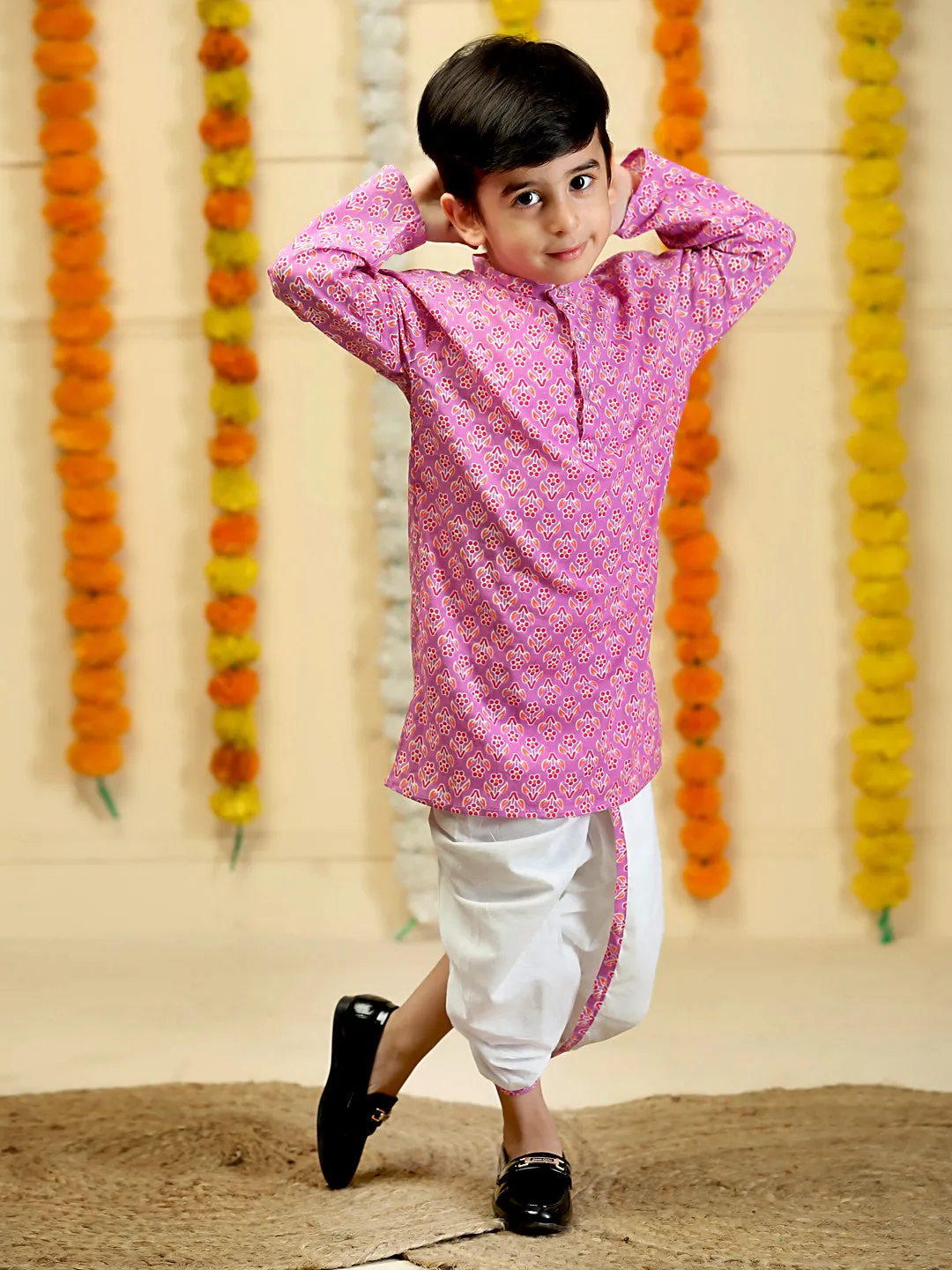 Pale Purple Boys Dhoti Kurta Set