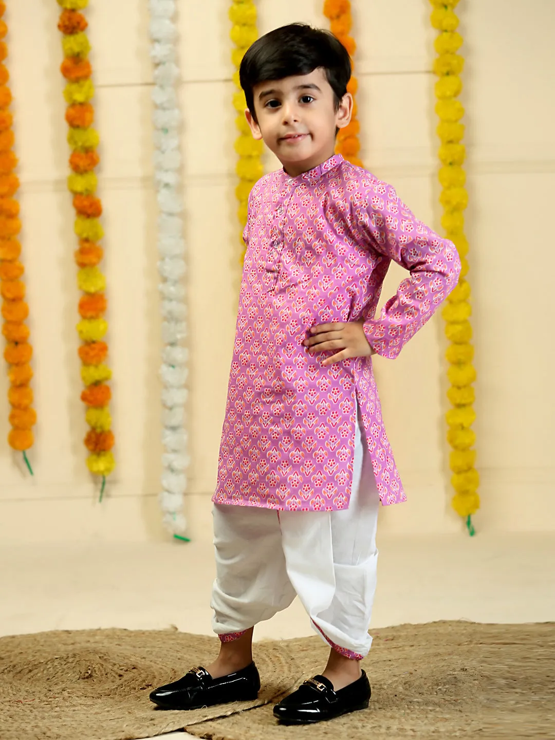 Pale Purple Boys Dhoti Kurta Set