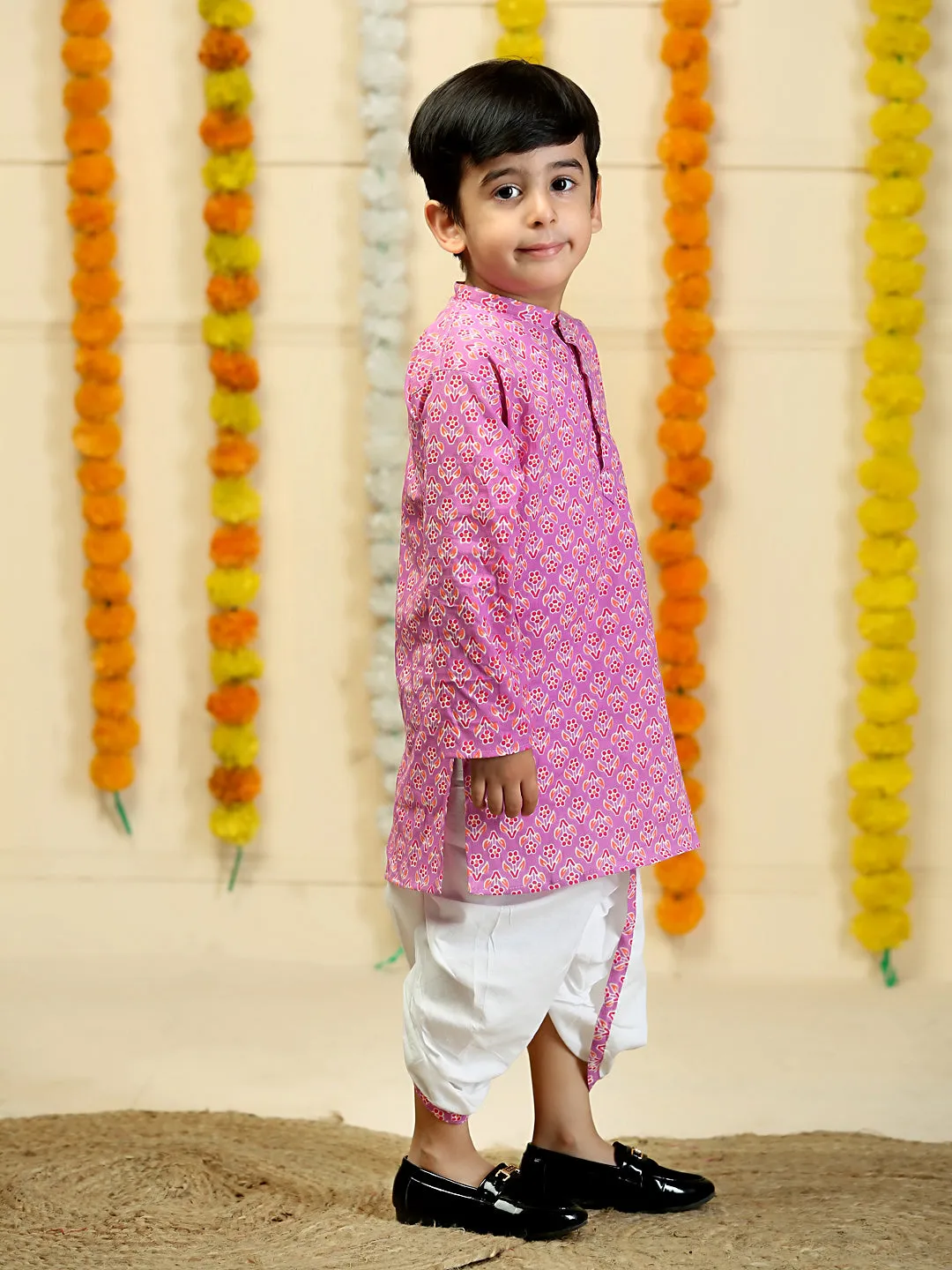 Pale Purple Boys Dhoti Kurta Set