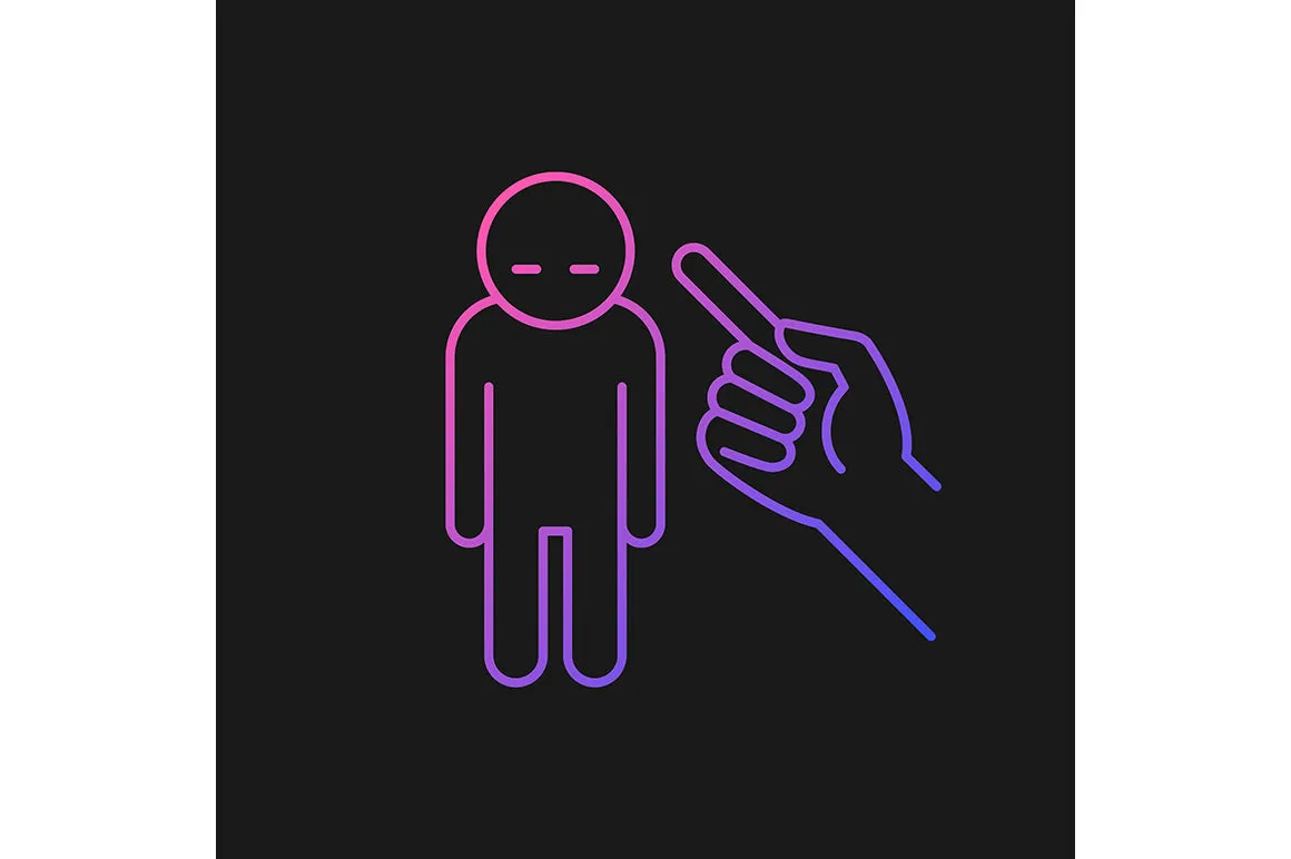 Parent and child interaction gradient icons set for dark and light mode