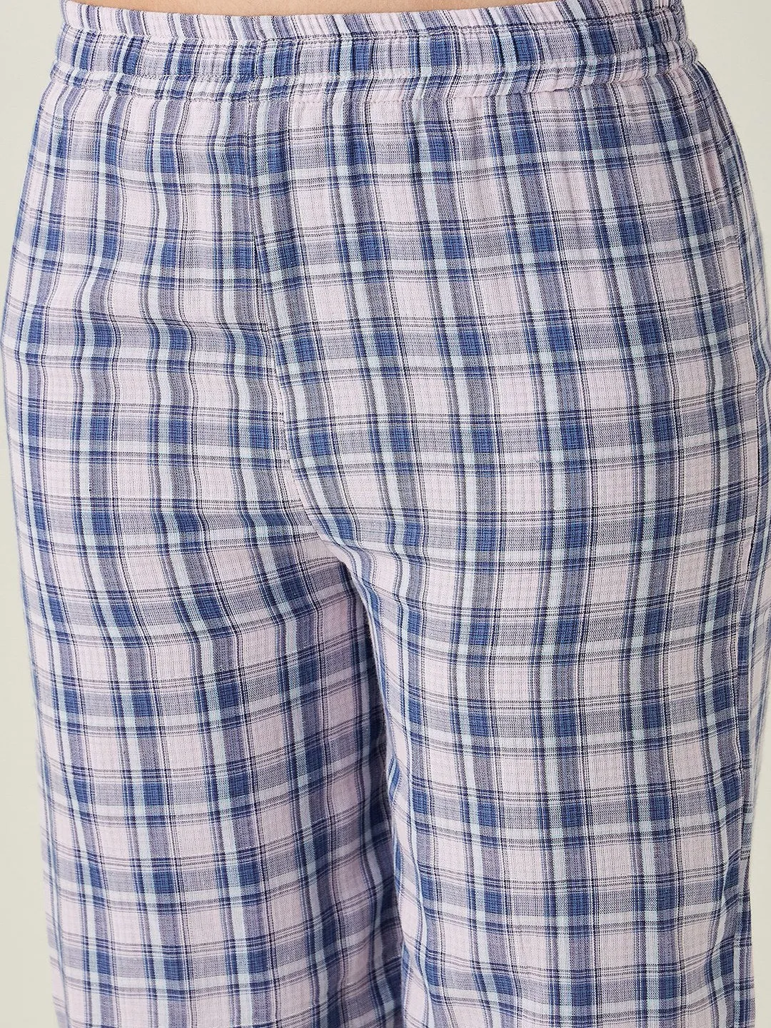 Pink Checks Reversible Cotton Pajama Set