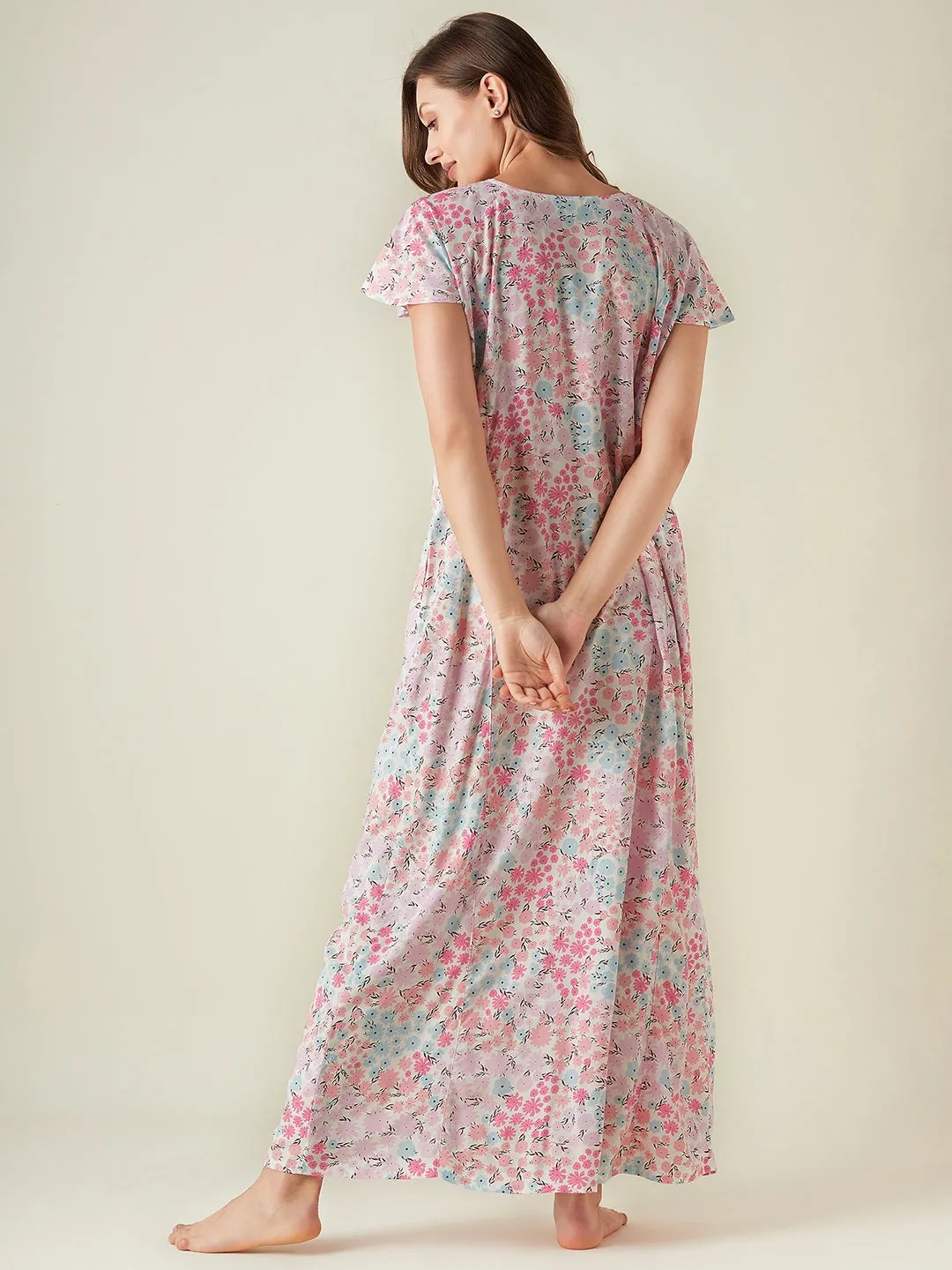 Pink flowers nightdress