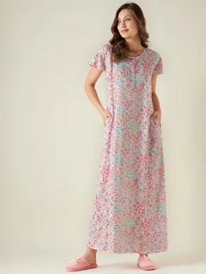 Pink flowers nightdress
