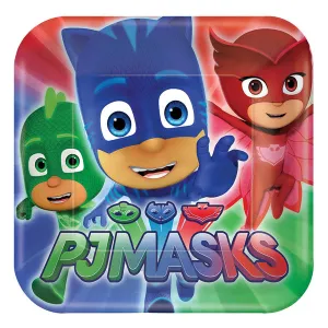 PJ Masks Square Plates 23cm 8pk
