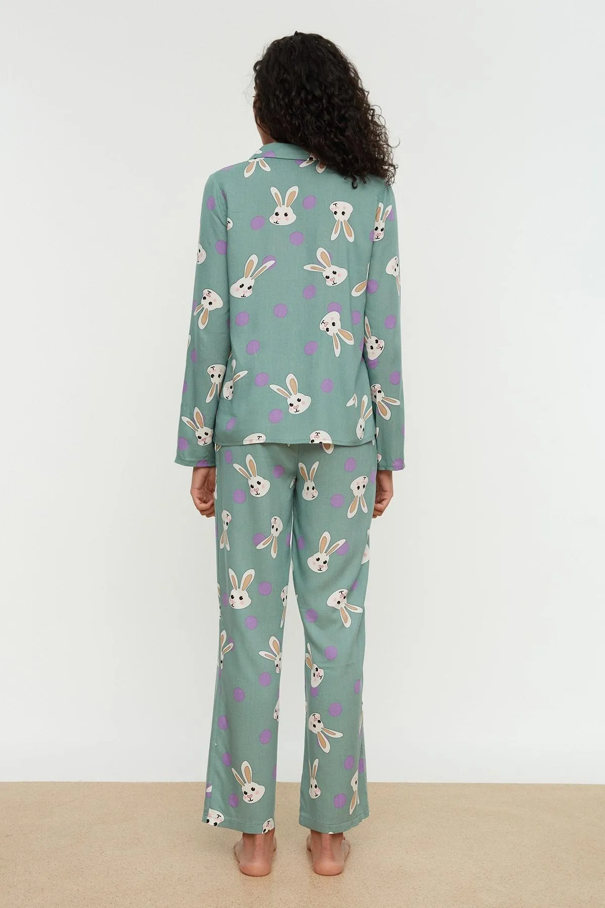 Rabbit Printed Woven Pajamas Set THMAW21PT0048