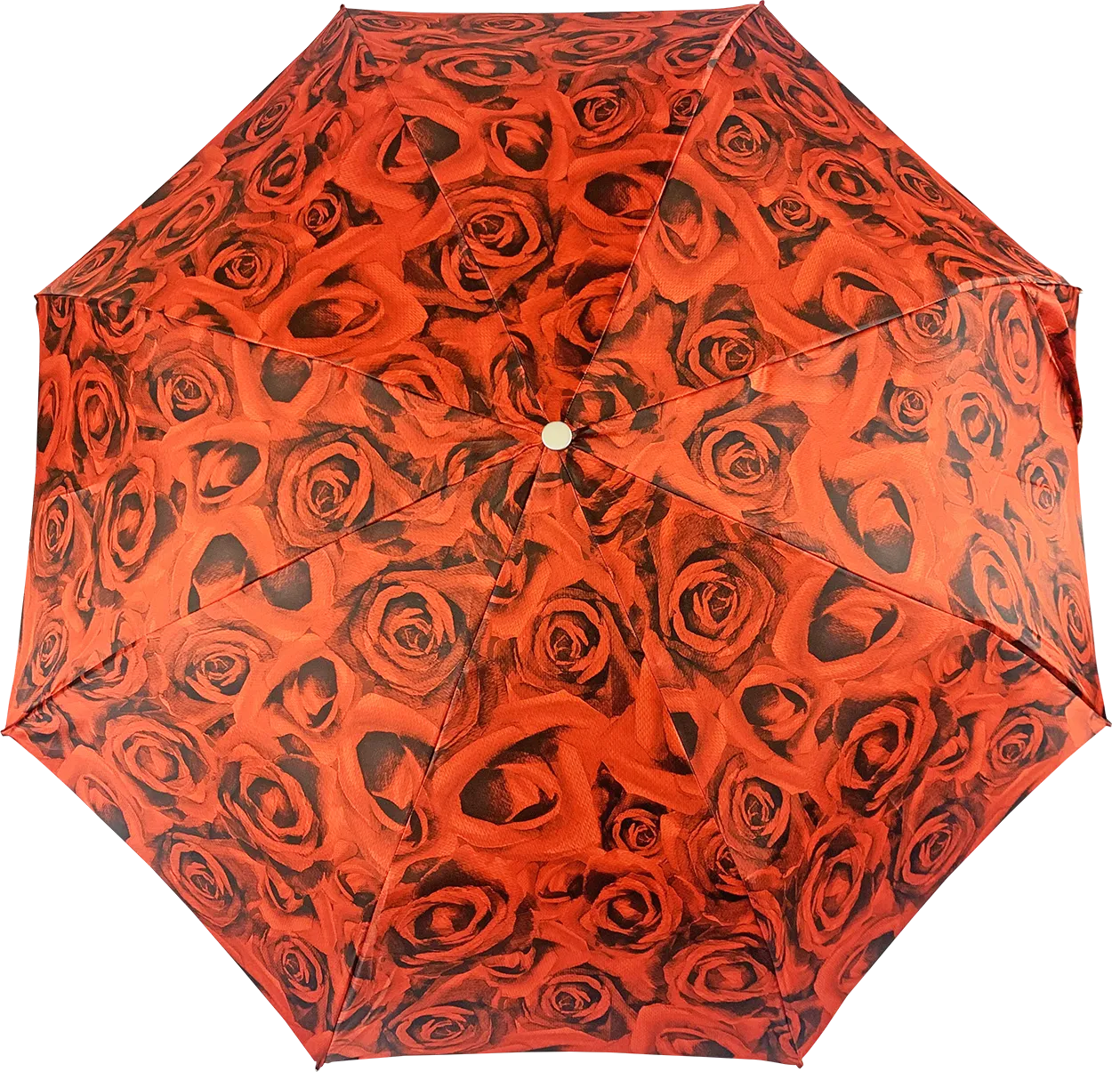 Romantic collapsible umbrella with 24K gold plated rose handle