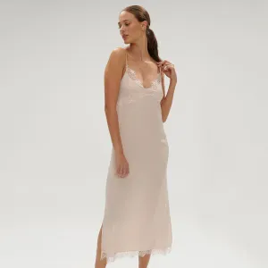 Satin Secrets Sakura Pink Long Nightdress