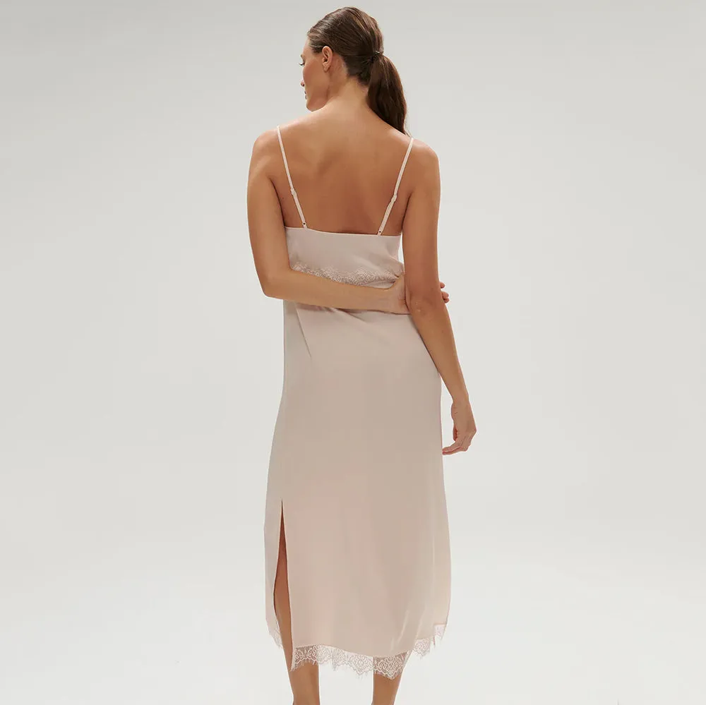 Satin Secrets Sakura Pink Long Nightdress