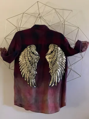 Sequin Wings Upcycled Flannel