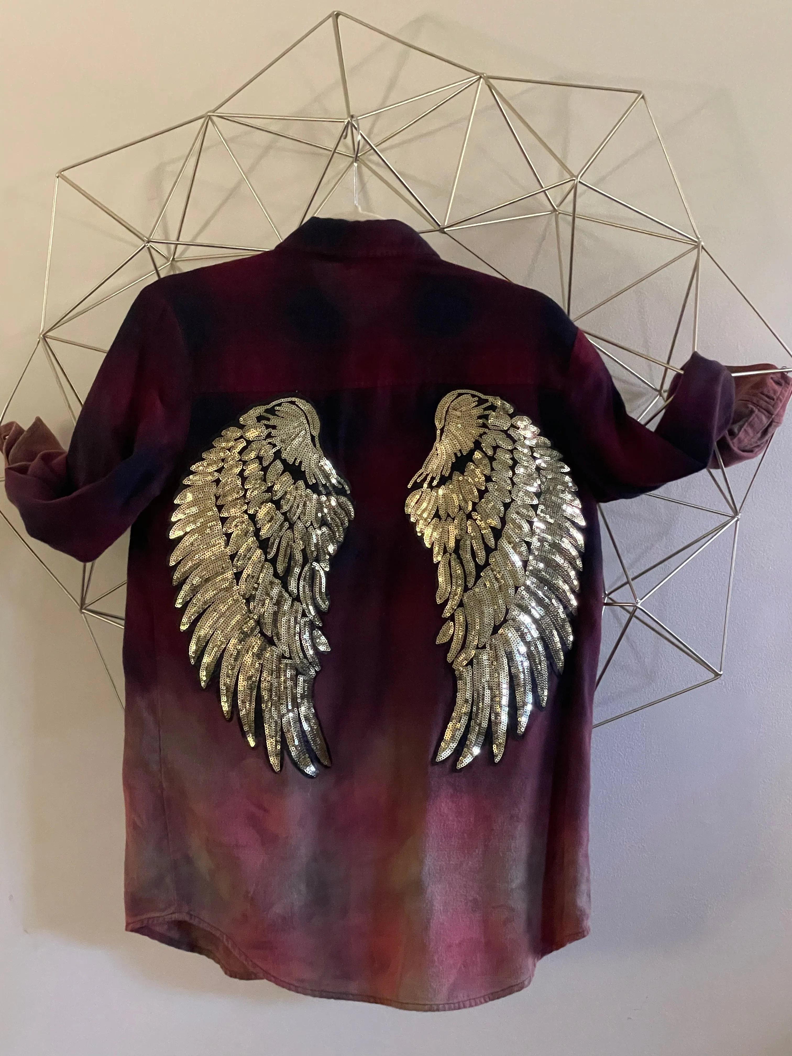Sequin Wings Upcycled Flannel