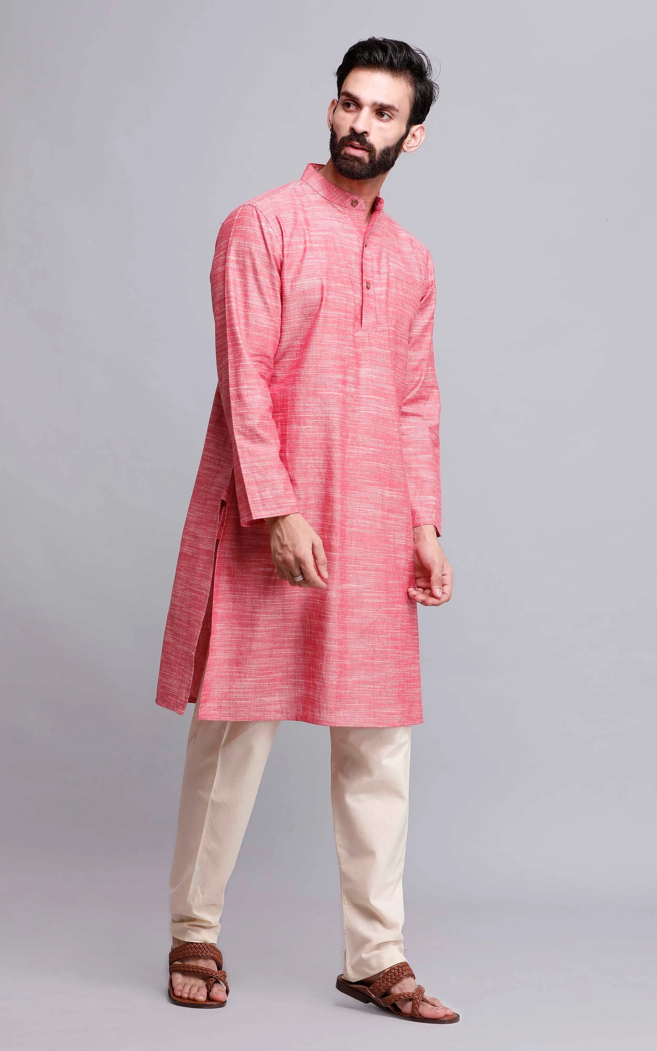 Set of 2: Dusty Pink Cotton Kurta and Pajama