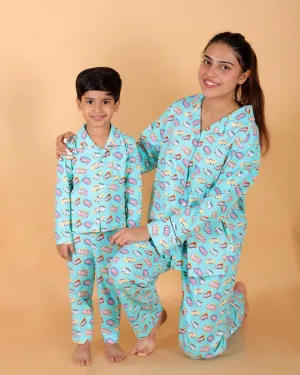 Set Of 2: Mighty Fighter Matching Pajama Set For Mom And Baby