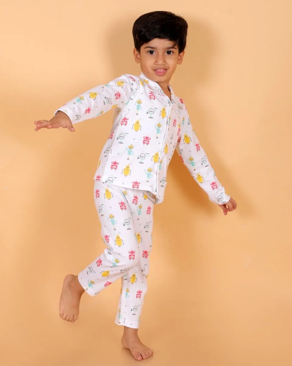 Set Of 2: Robo Club Matching Pajama Set For Mom And Baby
