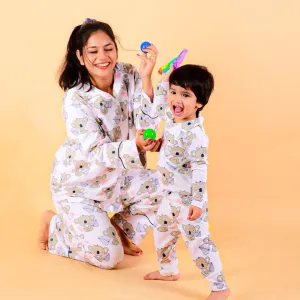 Set Of 3: Baby Koala Matching Pajama Set for Mom and Baby