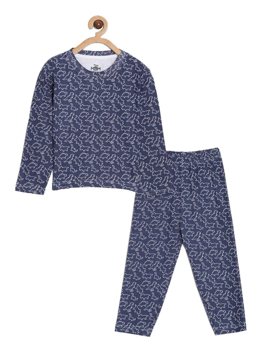 Set Of 3: Dinos Rule Matching Pajama Set For Mom And Baby