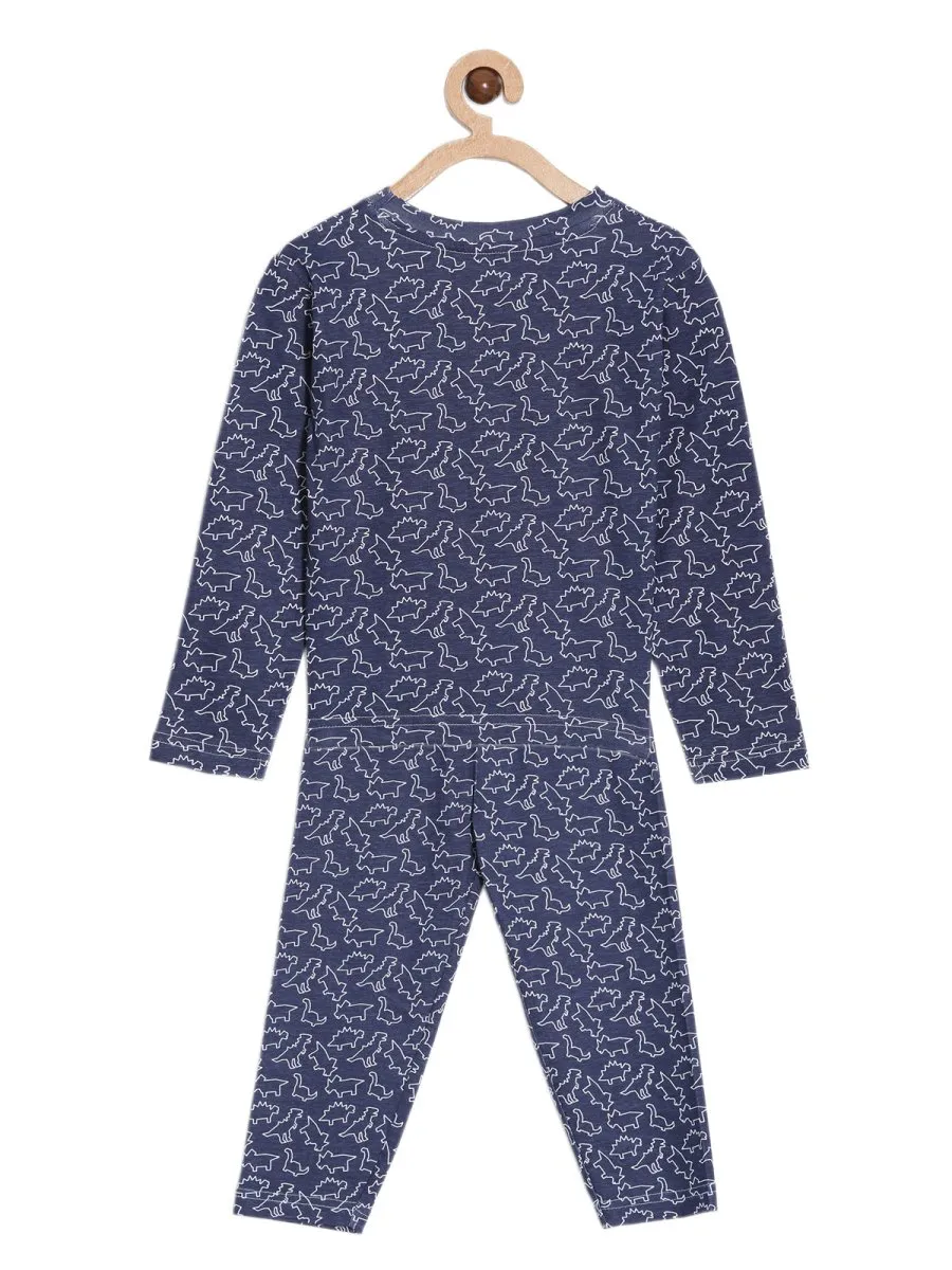 Set Of 3: Dinos Rule Matching Pajama Set For Mom And Baby