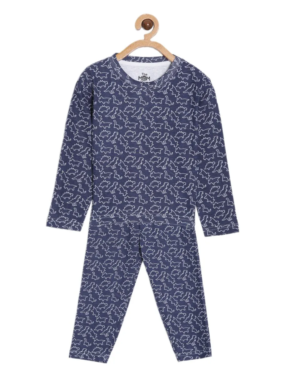 Set Of 3: Dinos Rule Matching Pajama Set For Mom And Baby