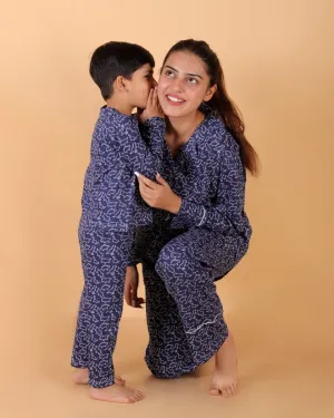 Set Of 3: Dinos Rule Matching Pajama Set For Mom And Baby