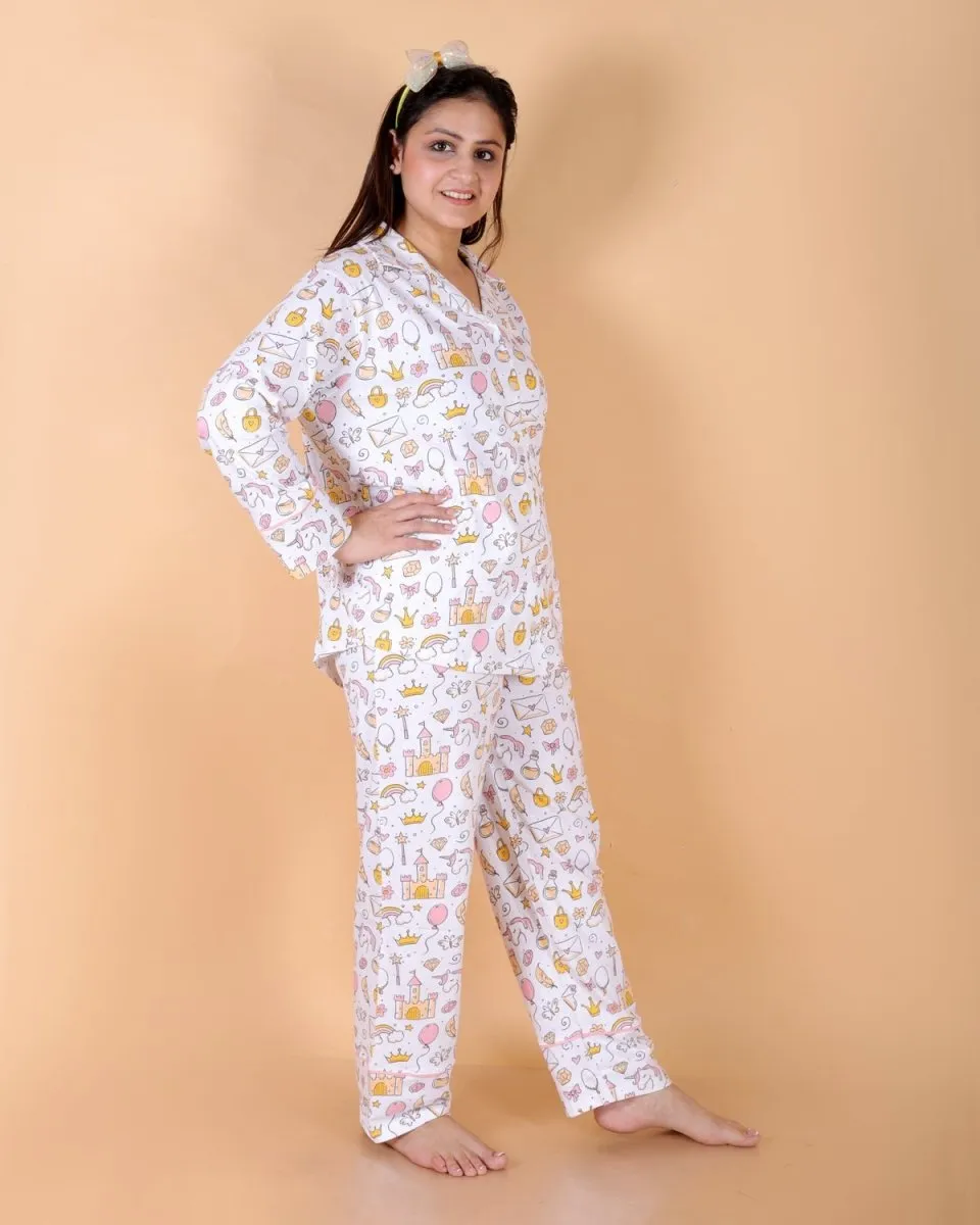 Set Of 3: Fairy Princess Matching Pajama Set For Mom And Baby